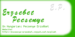 erzsebet pecsenye business card